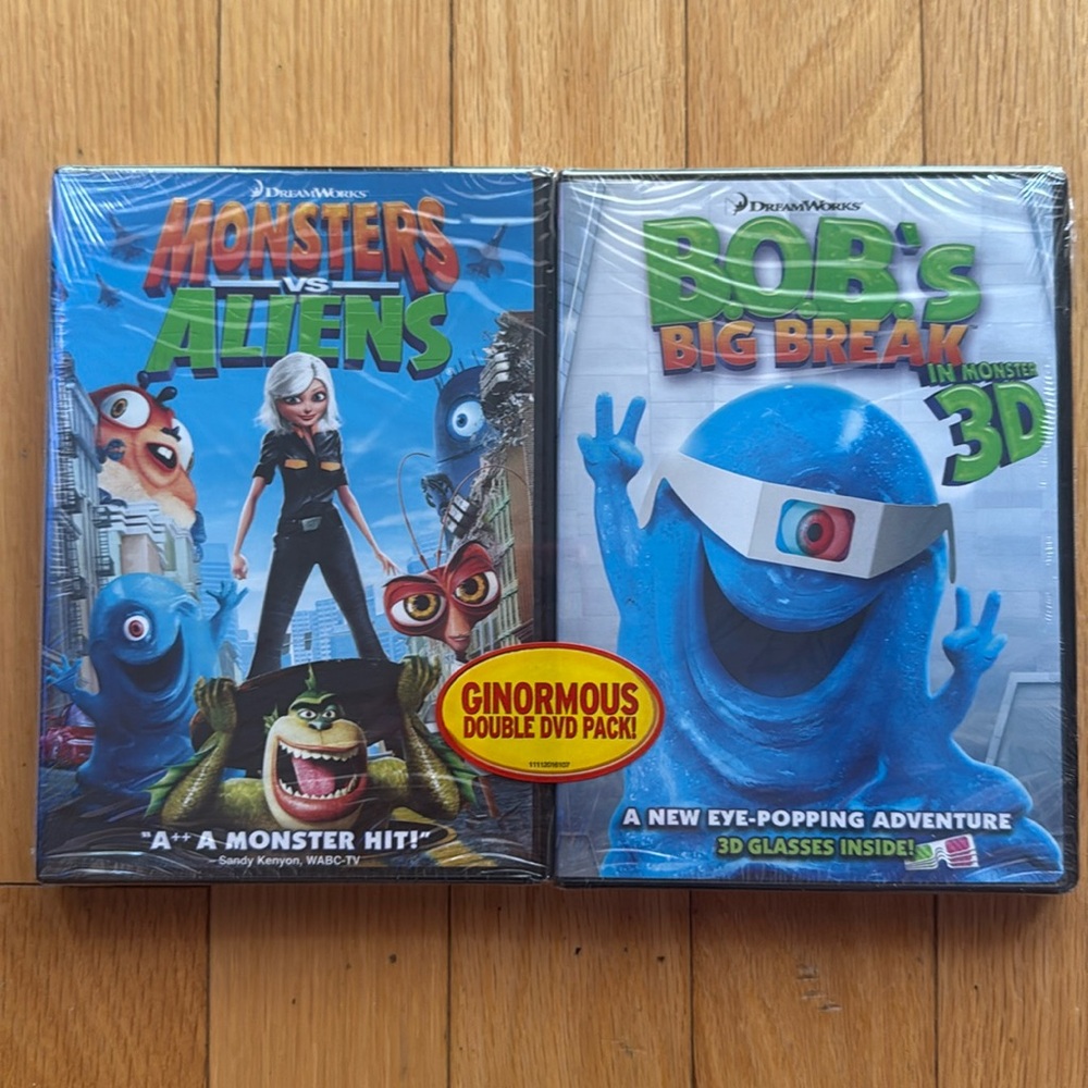 Monsters vs Aliens & Bob's Big Break 3D DVD Pack. Sealed. Movie. NWT